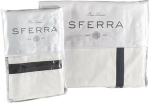 Sferra Комплект постельного белья Sferra Estate из хлопкового перкаля с сатиновой аппликацией White/Charcoal