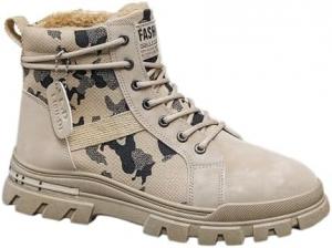 Выкладные треккинговые ботинки с высокой посадкой, удобные и модные, стиль уличной повседневной обуви, зимние теплые ботинки с круглым носком и шнуровкой, кроссовки для походов и прогулок TimeGofate, Khaki