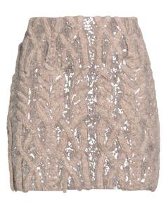 Мини-юбка Brunello Cucinelli, серо-коричневый