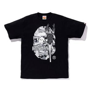 Футболка A Bathing Ape x Marvel Camouflage Ape Head Logo T-Shirt 'Black Iron Man'