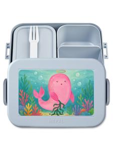 Mr. & Mrs. Panda Дизайн бентобокса в виде знака зодиака Дева, выполненный в пастельно-голубых тонах, без каких-либо пояснений