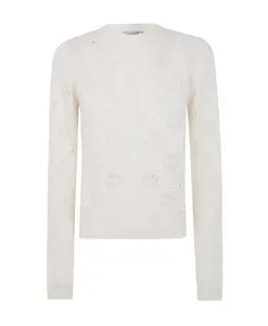Белый вязаный свитер с круглым вырезом Twinset, белый