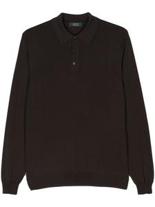 Zanone рубашка-поло тонкой вязки, коричневый