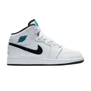 Кроссовки Air Jordan 1 Retro Mid GS 'Hyper Jade', белый