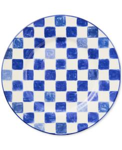 Круглое блюдо в клетку «Индиго» MacKenzie-Childs, синий