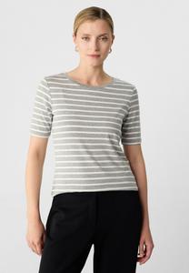 Футболка comma RINGEL MIT DEZENTEM GLITZERGARN, Grau/Light Grey