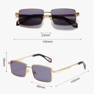 Прямоугольные солнцезащитные очки для женщин и мужчин, винтажные, унисекс, металлические, классические, узкие, модные, с защитой от УФ-излучения UV400 TVTBBVV, C5