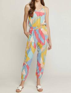 Комбинезон-танк-джоггер с геометрическим принтом в разноцветном цвете entro, мультиколор