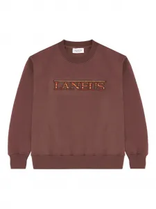 Свитшот с нашивкой-логотипом Laneus, коричневый