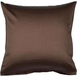 Наволочка Colors Mako Satin с молнией, однотонная, тонкая нить, 100% хлопок Janine, коричневый