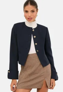 Летняя укороченная куртка прямого кроя без воротника Lipsy, Navy