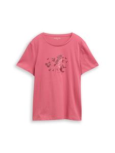 TOM TAILOR Футболка в вишнево-красном и дынном цвете