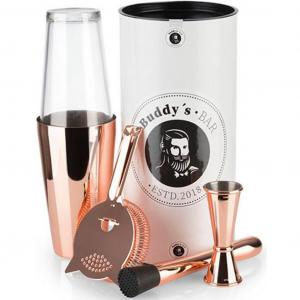 Набор для коктейлей Buddy Buddy's Bar - Boston: 1 мерный стакан, 1 барное сито, 1 бостонский шейкер, 1 пестик Buddy'S, Kupfer