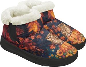 Женские зимние ботинки с мандалой и цветочным узором, утепленные мехом с подошвой из вспененной памяти GETELINSENG, Halloween Haunted House Ghost