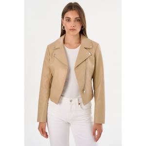 Паскаль | Приталенная куртка из искусственной кожи Lamarque, Wheat