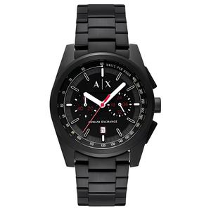 ARMANI EXCHANGE Часы AE Armani Wrist Watch Quartz Movement Stainless Steel Strap 44mm Black Dial Men's Watch, Black Dial