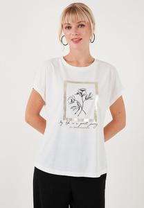 Футболка с принтом REGULAR FIT LELA, кремовый