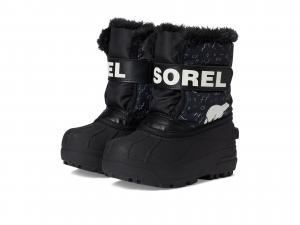 Ботинки SOREL Kids Childrens Snow Commander, цвет Black/Bright Red