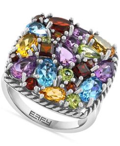 Кольцо EFFY с несколькими драгоценными камнями (общий вес 7 карат) из стерлингового серебра EFFY Collection, Multi Stone