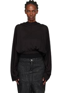 Укороченная туника с капюшоном Concordians Rick Owens, черный