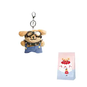 Dolls and bears dance Милый коричневый комбинезон с подтяжками плюшевый кулон с щенками высота 12см