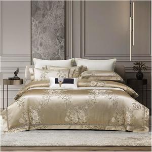 Generic Комплект постельного белья из египетского хлопка сатиновый жаккард с пионами Flat Bed Sheet