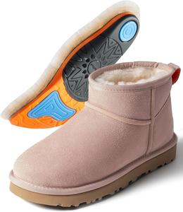 Мини-сапожки MelSyd из 100 австралийской овчины с поддержкой свода стопы - теплые термоботинки до -40F (-40C) - водонепроницаемая замша и дышащая зимняя обувь для городской прогулки и офисного ношения Mel&Syd, Arch-dusk