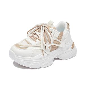 SUPEREDGE Устойчивые к истиранию нескользящие массивные низкие кроссовки женские бежевый хаки, цвет Beige Khaki