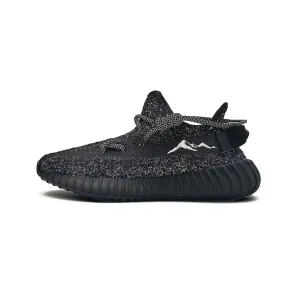 Yeezy Boost 350 V2 Snow Mountains Baby's Breath устойчивые к истиранию низкие повседневные кроссовки Unisex Adidas Originals, черный
