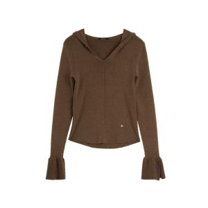 Толстовка с капюшоном для женщин Knitwear Moderate Others ELLE, темно-коричневый
