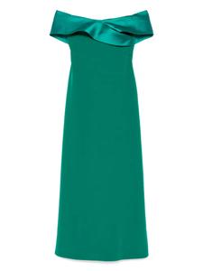 Платье макси с асимметричным вырезом Rhea Costa, зеленый