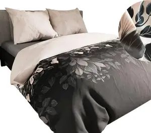 Постельное белье KELLY 160x200 см - сатиновый хлопок, темный, элегантный рисунок MARKIZETA HOME