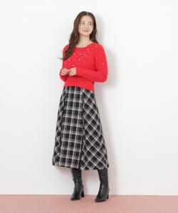 Вязаная мини-рубашка с жемчужным узором Jill By Jill Stuart, цвет Red