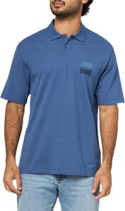 HUGO Мужская поло с раздельным логотипом, Skyline Blue