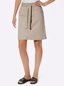 Джинсовая юбка Heine, бежевый