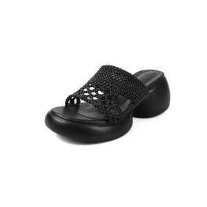 Кожаные лоскутные сандалии с вырезами, тихие, женские QUICHESHOES, Silver