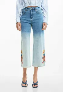 Вышитые кюлоты с широкими штанинами Desigual, Blue