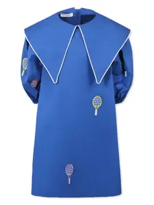 Платье с графичным принтом Pangolini Kids, синий