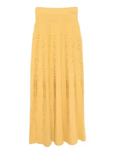 Трикотажная юбка с кристаллами Elie Saab, желтый