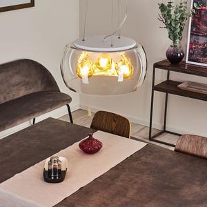 Круглый металлический подвесной светильник »Tiago« белого цвета hofstein