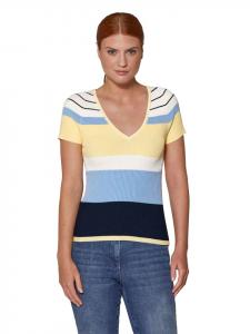 MADELEINE Полосатый свитер из мягкой вискозной смеси кремового/многоцветного оттенка