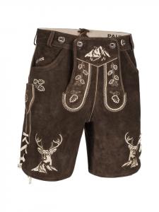 PAULGOS Кожаные шорты, натуральная кожа, модель HK4 темно-коричневого цвета