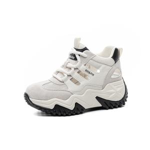 Chibang Лёгкие массивные кроссовки женские низкие бежево-чёрные, цвет Beige Black