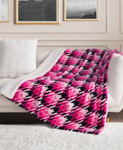 Мягкий двусторонний плед из искусственного меха шерпа, 50 x 60 дюймов Juicy Couture, Hot Pink Tweed