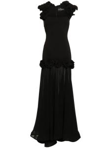 Ana Radu платье с цветочной аппликацией, черный