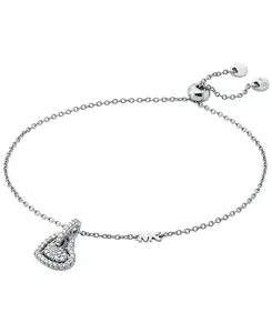Браслет с подвеской в виде сердца из стерлингового серебра с паве Michael Kors, silver