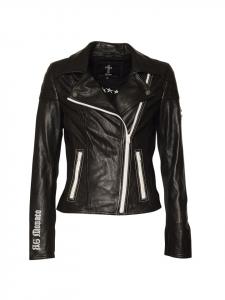 Roberto Geissini Кожаная куртка Alla, черно-белая