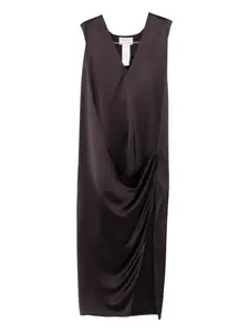 Платье с драпировкой и V-образным вырезом Sportmax, фиолетовый