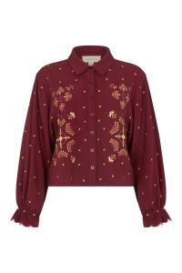 RAFFYA Рубашка в бордовом цвете