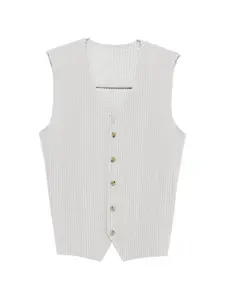 Жилет с пуговицами и складками Homme Plissé Issey Miyake, серый